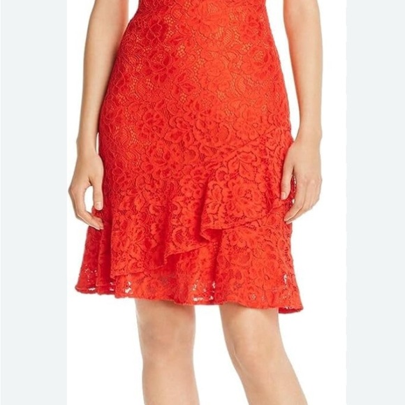 Sam Edelman Ruffled Sleeveless party Lace Dress - Picture 6 of 16